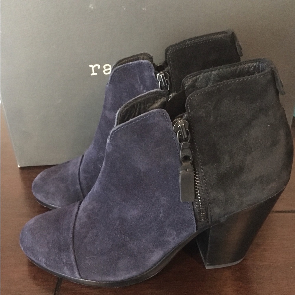 Rag and Bone Margot Navy Combo Booties